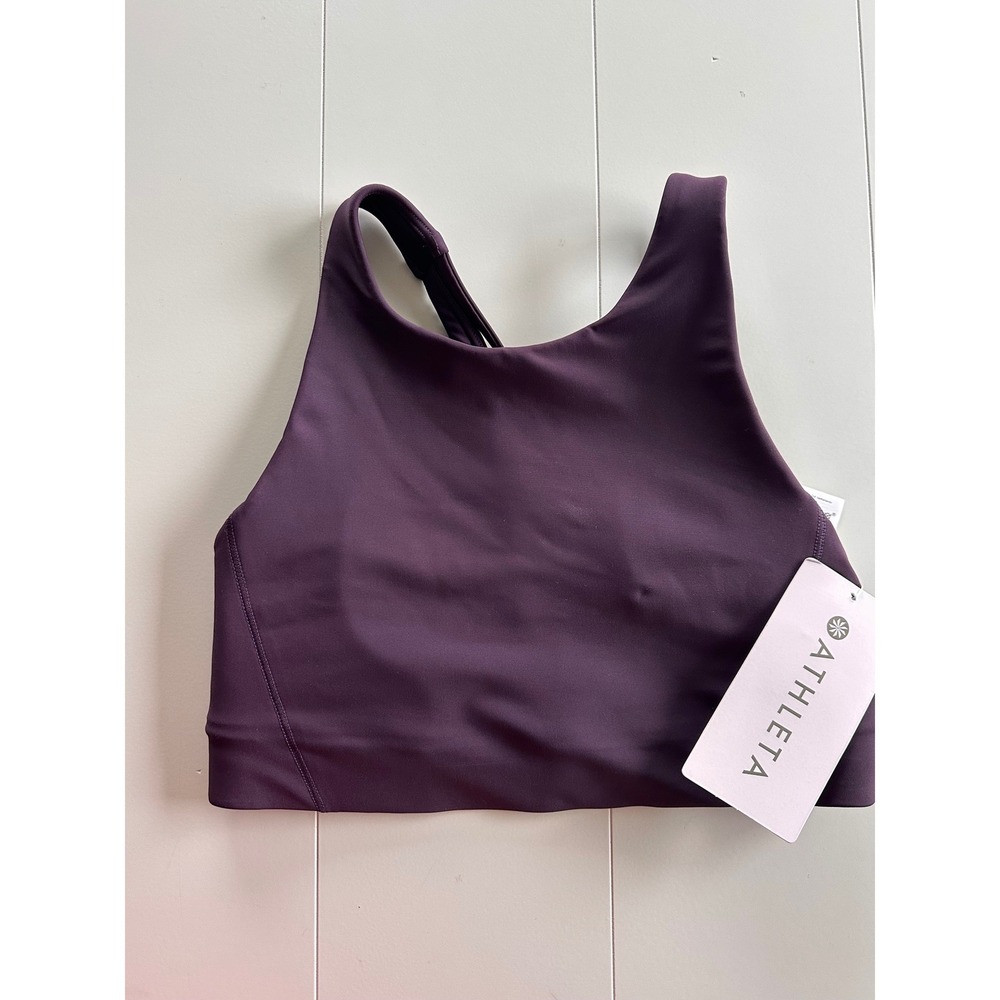 Athleta Flex Spacer Bra Purple Medium Impact Compression Sports Bra XS New